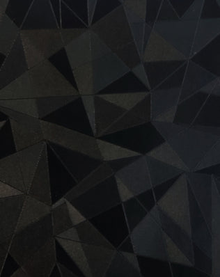 G7698 black geometric PVC leather with deep triangular embossed pattern, ideal for car seat upholstery, door panels, yacht interiors and premium furniture