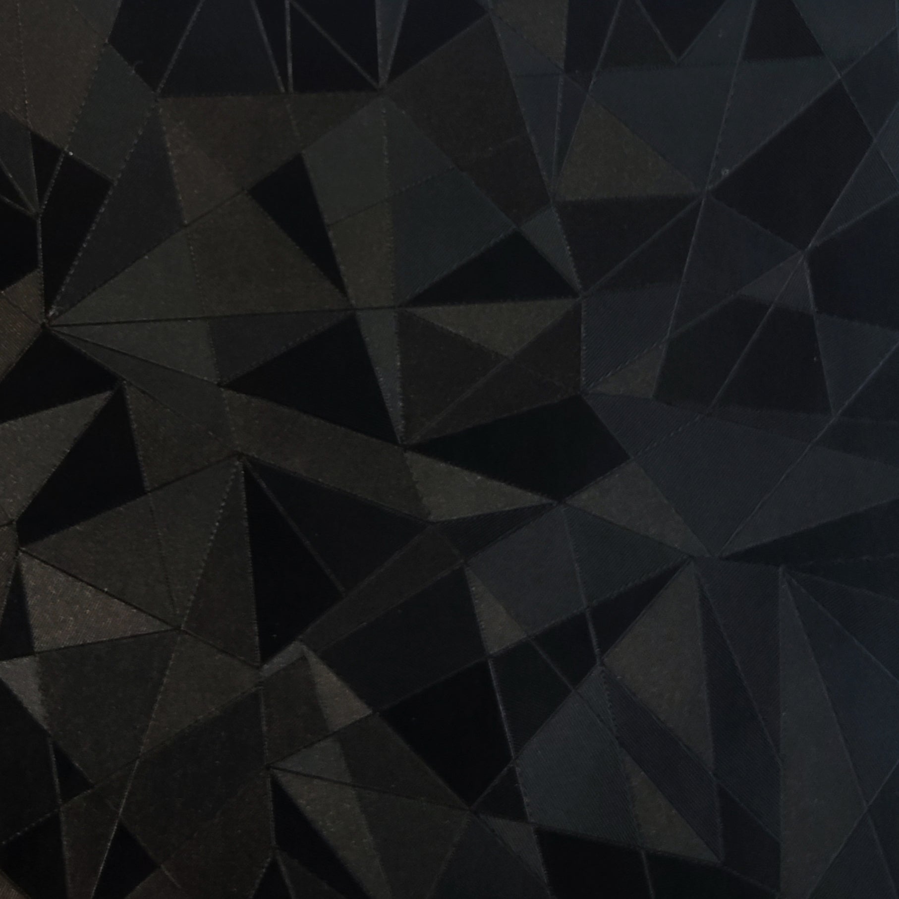 G7698 black geometric PVC leather with deep triangular embossed pattern, ideal for car seat upholstery, door panels, yacht interiors and premium furniture