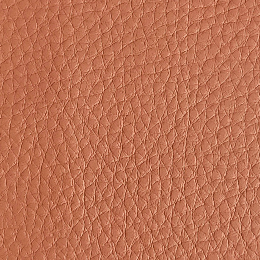 G7686 peach pink automotive PVC leather with warm embossed texture, ideal for car seat upholstery, door panels, yacht interiors and luxury furniture applications