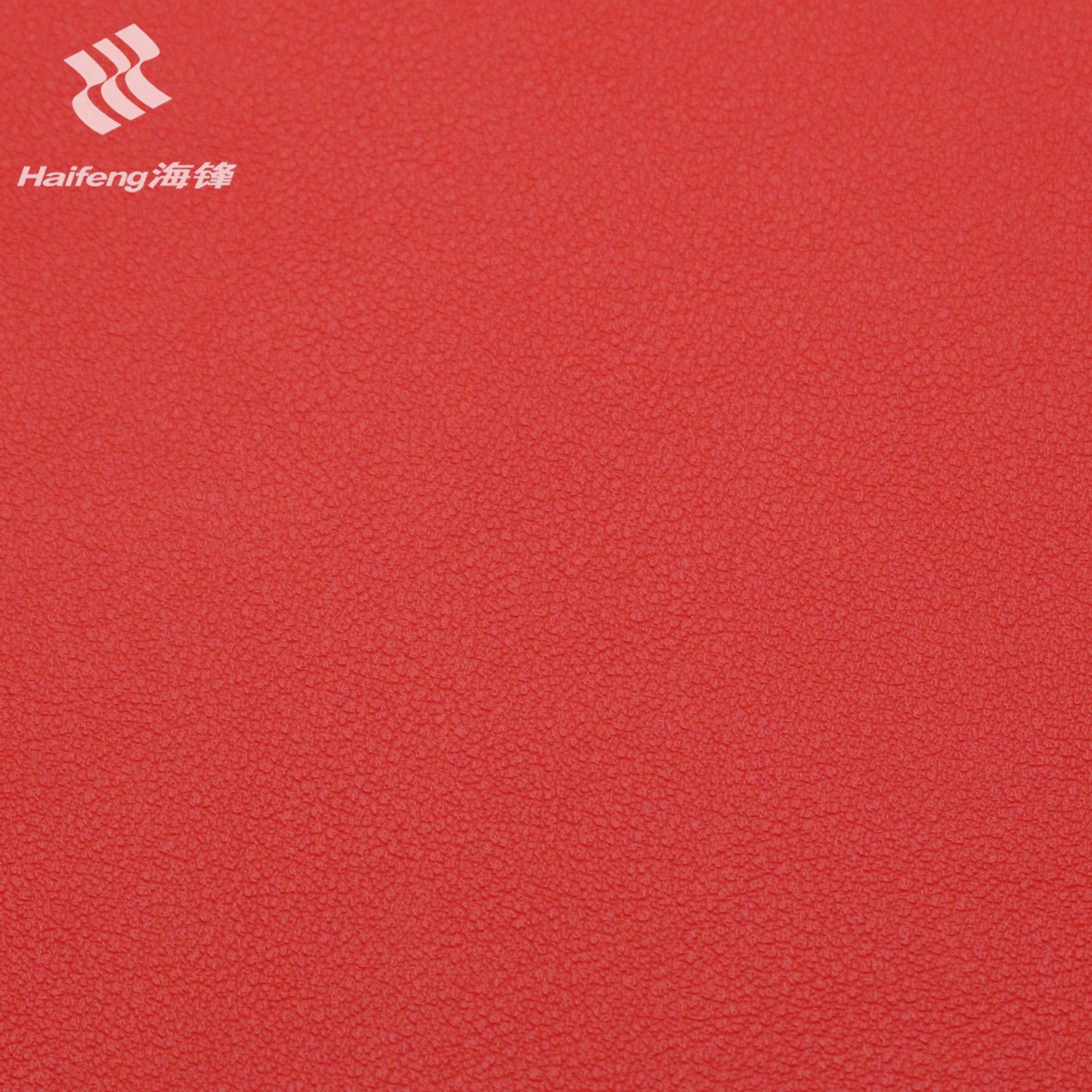 vibrant red automotive PVC leather with fine grain surface, ideal for car seat accents, door panels, yacht interiors and statement furniture